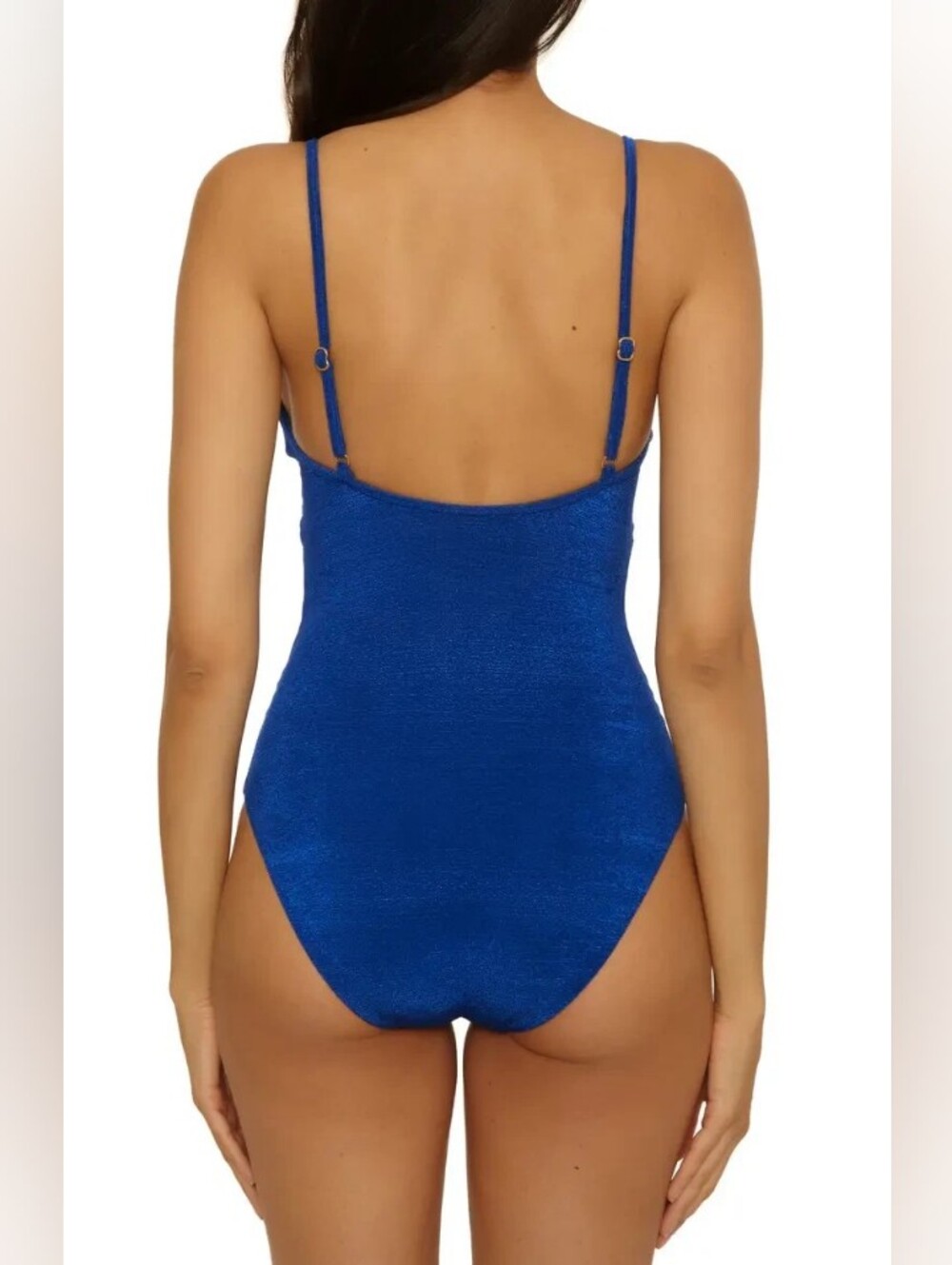 NWT Trina Turk Crepe Wrap One Piece Swimsuit Indigo Women's Beautiful Waist ๐ - Picture 3 of 6